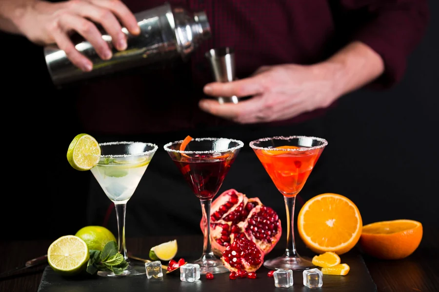 Passion cocktail with triple sec, lemon, and passionfruit